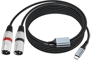 BEITSZ USB C to Dual XLR Male Audio Cable, 32Bit/384Khz USB Type C to XLR Male Output Stereo Cord for Power Amplifier, Mixer Console,2 Meter