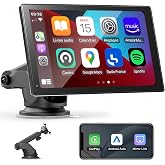 Wireless Carplay and Android Auto Screen for Car 7 Inches &ndash; Portable Touch HD Radio with GPS Navigation, Bluetooth Hands-Free