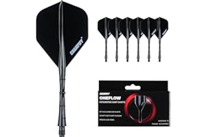 ‎CHAMPIFY Champify® 6X OneFlow Dart Shafts mit Flight – Blau – Größe M | Integriertes Flight-Shaft-System für Steeldarts & Softdarts | Dartflights aus Kunststoff | Für Anfänger & Profis