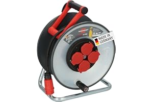 ‎BRENNENSTUHL Brennenstuhl Professional SteelCore bęben kablowy SC 2200 IP44 (25 m H07RN-F 3G2,5, korpus bębna z blachy stalowej, zastosowanie na placu budowy i stałe użytkowanie na zewnątrz, Made in Germany)