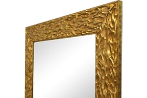LA FABRICA DEL CUADRO Espejo de Pared, Fabricado en España | Varios Tamaños y Colores | Ideal Para Salón, Recibidor, Vestidor, Dormitorio y Baño. | (1038 ORO, 66x166 cm)
