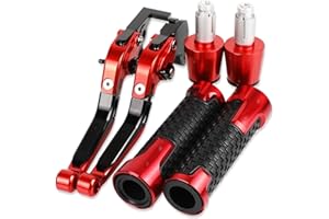 YXSM pour Kawasaki Z900 2017-2023 Moto CNC Accessoires Frein Leviers d'embrayage Guidon Réglable Pliant Extensible avec Logo (Couleur : Rouge)