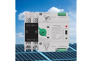 TAXNELE Interruptor Transferencia automática Doble Potencia Alimentación ininterrumpida 2P 63A 125A Interruptor Cambio automático fotovoltaico ATS Inversor Solar fotovoltaico Palanca UPS(63A)