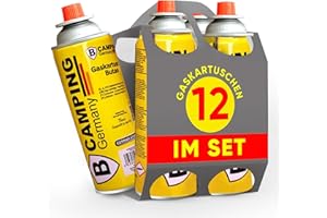AMX Home B Camping Germany 12er Set Gaskartuschen à 227g in der praktischen Campinggaskartusche mit Campingaz Zertifizierung