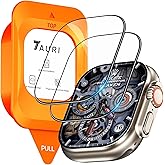 TAURI 2 Pack Screen Protector for Apple Watch Ultra 3 49mm, [2-Step Auto Installation], [Military Grade Protection] Tempered