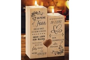 ‎PRSTENLY PRSTENLY Geschenk für Ehefrau, Kerzenständer Mit Ich Liebe Dich Geschenke für Sie Frau Ehefrau Traumfrau zum Valentinstag Jahrestag Hochzeitstag Geburtstag, Valentinsgeschenk für Frau