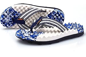 Ousyaah Été Tongs Détendu et Santé pour Homme, Intérieure Convexe Rubik's Cube pour Semelle de Massage - Se Promener et la santé (45 EU = 28 cm, Bleu)