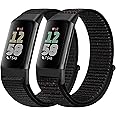 Runostrich Sport Loop Nylon Watch Straps - Compatible with Fitbit Charge 6/5, Adjustable Breathable Replacement Soft Nylon Loop Wristband for Women & Men