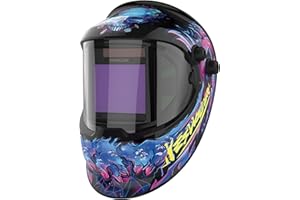 YESWELDER Careta Soldar Automatica 1/1/1/1 Vista Grande Color Verdadero Accionado por Energía Solar, Mascara soldar Automático con Vista Lateral, 4 Sensores Sombra 4/5-9/9-13 para TIG MIG ARC Cut