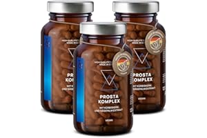 ‎CLAV CLAV® 3er Set - Prosta Komplex - Kürbiskern Kapseln mit Granatapfel, Sägepalme, Schwarzer Knoblauch Extrakt, Zink & Selen - 360 Brennnessel Kapseln