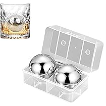 Sfere Di Ghiaccio In Acciaio Inox Per Whisky | Riutilizzabili E Senza Diluire | Raffreddano E Basta! (8 Pezzi + Pinza)