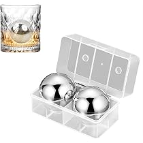 Sfere Di Ghiaccio In Acciaio Inox Per Whisky | Riutilizzabili E Senza Diluire | Raffreddano E Basta! (8 Pezzi + Pinza)