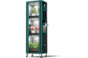 MARS HYDRO 2025 Plant Stand with Grow Lights Plant Shelf with 6 Full Spectrum LED Lamps (54 W, 12'') & Grow Tent Mini Greenhouse for Vegetables, Seedlings, Plant Growth 5000K, 16x12x47''