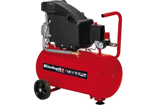 Einhell Compresseur à air TC-AC 190/24/8 (1500 W, Cuve de 24 L, Pression 8bar, Débit d'aspiration 165 l/min, Réducteur de pression)