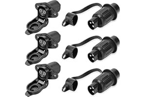 GBKDQQ 3 Stück 3 polige Steckdose, Anhänger Stecker, 3 Poliger Stecker 12v Traktor, Steckdose 12V für Landmaschine und Baumaschine
