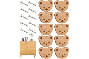 Kaxenig Schubladenknöpfe, Cartoon Bär Kommode Griff, Schrankgriffe, 10 Stück Tier Holzgriffe Für Schränke, MöBelknöpfe Mit Schrauben, Für Schubladen, Schrank, Kommode