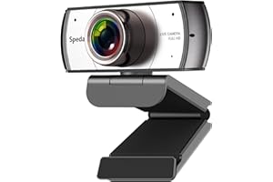 Spedal Webcam Grand Angle Vue à 120°, Caméra Streaming Full HD 1080P Webcam pour PC avec Microphone, Compatible avec Mac Windows OBS XSplit FaceTime Zoom