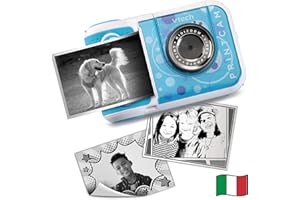 VTech Kidizoom Printcam, Macchina Fotografica per Bambini con 40+ Effetti Speciali, Fotocamera Istantanea per Bambini, Carta Termica Inclusa, 5MP, Lingua Italiana, Batterie Incluse, 5-12 Anni