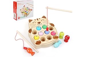 LEADSTAR Jeux Enfants 2 Ans, Jeux Montessori, Jeux en Bois Bebe 1 an, Jeu de Pêche Enfant, Jeux Magnetique Enfant, Enfant Jeu Montessori Educatif, Jeux Aimanté pour 1 2 3 4 5 Ans Cadeau Garçon Fille