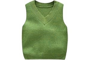 Shengwan Kinder Jungen V-Ausschnitt Strickweste Baumwolle Weste Top Ärmellos Sweater Pullover