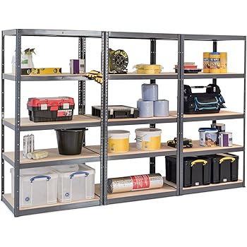 set 3 heavy duty 5 tier shelf shelving units. garage