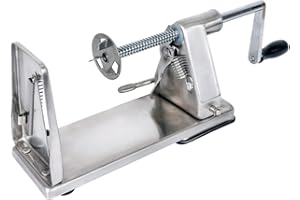 GRUNWERG Coupe-légumes en spirale 2 lames pour courgette, spaghetti, pommes de terre, en acier inoxydable hygiénique, avec base ventouse, 22 cm x 10 cm x 13 cm