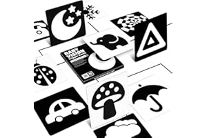 Aolso High Contrast Baby Sensory Flash Cards, 20Pcs, Visual Perception, Educational, Minimalist Style, 0-3 Months