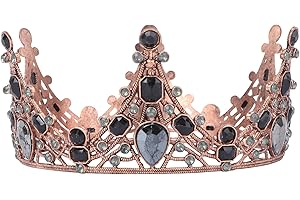 FOMIYES 1PC Retro Baroque Tiara Crowns Large Round Rhinestone Crown Jewelry Hair Accessory for Wedding Parties