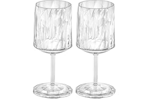 Koziol Superglas Club No. 9, 2 unidades, 200 ml, copa de vino con pie de plástico cristalino, lujosa, irrompible, reutilizable, Ideales para fiesta, camping, set de 2