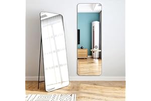 YMOND Floor Standing Mirror 59x20 inch, Metal Wall Mounting Body Mirror, Full Length Mirror, Long Hanging Mirrors for Dressing Room, Bedroom, Living Room (150x50 cm)