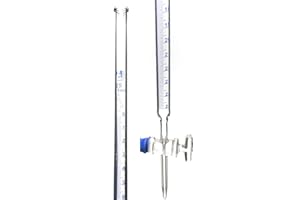 EISCO Class A 25mL Borosilicate Burette - 0.1mL Graduations - 0.05mL Tolerance - Glass Key (Smooth) Stopcock - 22.5" Tall