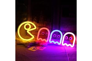 WANXING Ghost Neon Signs Specter LED Lights Sign Gamer Room Retro Arcade Decor 17”x5.9” with USB/Switch Ghost Neon Kids Lights Hang up for Gaming Zone Man Cave Birthday
