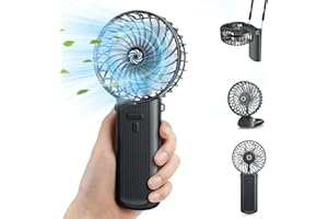 TOPPELIGHT Handventilator Tragbarer Mini Ventilator, Wiederaufladbar Hand Ventilatoren 4 Geschwindigkeiten, Faltbarer USB Ventilator Klein Tischventilator Portable Fan für Büro, Outdoor, Reisen