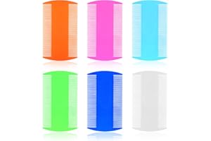 Ymapinc 6 Stück Doppelseitig Nissenkamm,Plastik Läusekamm Flohkamm Hunde Flohkamm für Katzen Läusekamm Kinder Haustierkamm Feinzahniger Kopflauskamm für Entfernung von Flöhen und Zeckenissenkamm