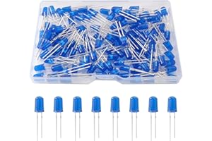 YIXISI 100 PCS 5mm LED Diode, 2-Pin Light Emitting Diodes, Round Head LED Diodes, Blue
