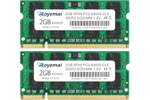 D DUOMEIQI ROYEMAI 4GB Kits (2x2GB) PC2-6400s DDR2 800MHz 2RX8 CL6 1.8V RAM Laptop Memory Upgrage