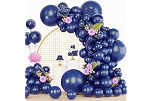 LUOBITO Palloncini Blu, 120 Pezzi Kit Arco Palloncini Blu Navy, 18 12 10 5 Pollici Ghirlanda Palloncini Compleanno Matrimonio Battesimo Bambino Laurea Festa Decorazioni