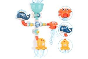 BBLIKE Jouet Bain,14 Pcs Jouet de Bain Cascade Interactif,Jouets pour Le Bain bébé pour Baignoire Jeu de Piscine Jouets d'eau de Singe Douche Jouets bathly Jouet avec Tasse pour et Enfants Cadea