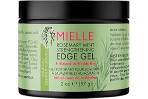 MIELLE ORGANICS Mielle Rosemary & Mint Edge Control Gel - Strong Hold Hair & Edge Gel for Women & Men - Infused with Biotin, Coconut & Babassu Oil to Encourage Longer, Healthier Hair, 57 ml (Pack of 1)