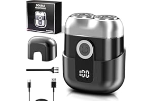 Yeerain Mini Rasierer Herren Elektrisch mit LED-Anzeige, IPX6 Wasserdichter Elektrorasierer Herren, Tragbarer Stumm Waschbar Mini Elektrorasierer, Shaver Men Grau