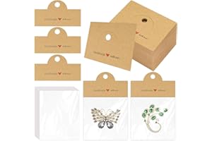 FAURAPMNG Lot de 200 sacs d'emballage pour bijoux, sacs de présentation de bijoux, fournitures d'emballage pour petites entreprises pour bracelets, porte-clés, dessous de verre de voiture, boucles