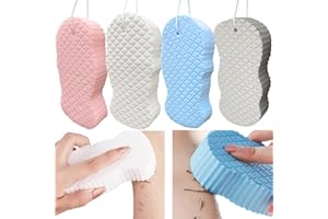 WUBAYI 4 x superweicher Peeling-Badeschwamm, wiederverwendbar, super Schwamm für Körperpeeling, für Männer und Frauen