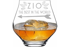 Colorfamily Bicchiere da Whisky o da Pinot con Incisione Zio Il Migliore di sempre con dedica Idea Regalo