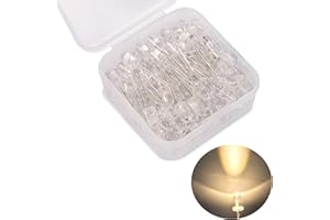 KA WAH CORE 5mm LED Diode, 80 Pcs Warm White LED Emitting Diodes Light, 3V LED Assortment Kits for Science Projects etc (5mm Warm White)