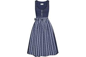 Almsach Damen Trachten-Mode Midi Dirndl Nina in Dunkelblau traditionell