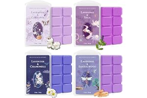 SCENTORINI Doftvax för doftlampa, doftvaxkub 4 stycken | Lavendel och sandelträ, salvia, kamomill, jasmin dofter doftvaxkuber