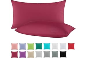 BASATEX 2-pak bawełna Renforcé poszewka na poduszkę, poszewki na poduszki 40 x 60 cm bordowy