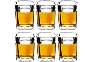 PARACITY Lot de 6 Verres à Shot, Verre a Rhum 60 ml, Verres à Tequila à Fond épais, Cadeaux Pour Homme, Cadeau de Fête des Pères