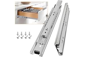 AOLISHENG Drawer Runners Drawer Slides 300mm 45kg Load Capacity Heavy Duty Draw Sliders Full Extension Ball Bearing Kitchen Cabinet Draw Runners Replacement Rails Side Mount, Silver 1 Pair