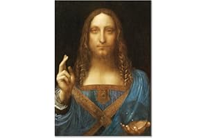 Giallobus - Cadre - Leonardo Da Vinci - Salvator Mundi - Verre Acrylique - 50x70 - Prêt à accrocher - Peintures Modernes pour la Maison